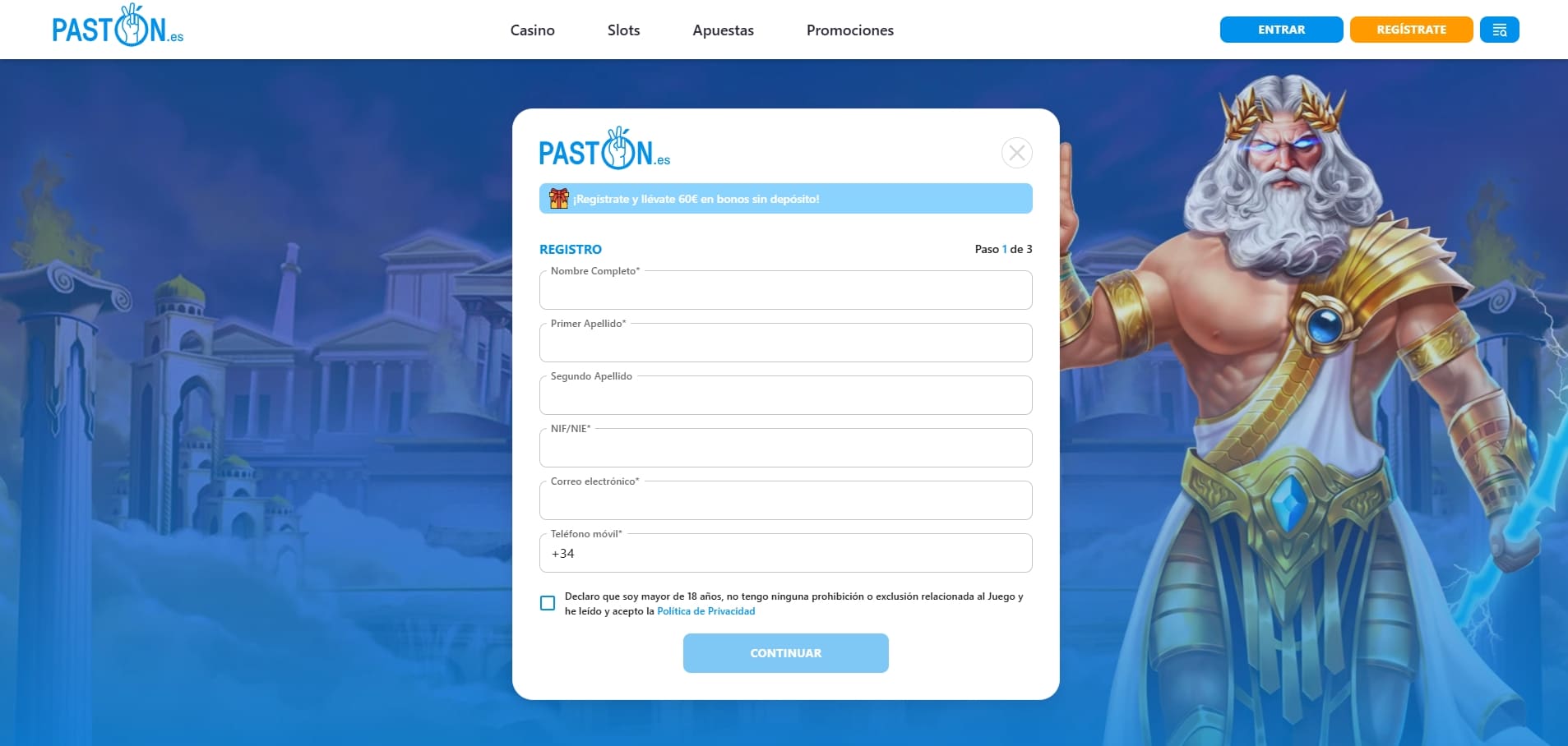 Pastón casino online confiable con licencia en España